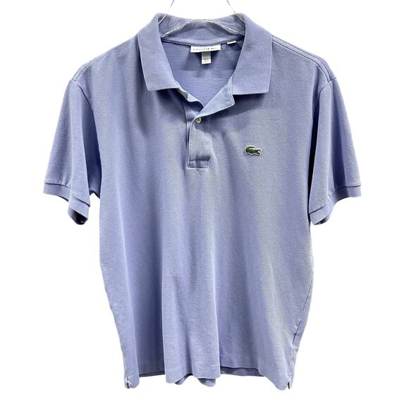 Lacoste Classic Fit Collared Short Sleeve Button Placket Polo Shirt Lavender Med - Picture 1 of 9